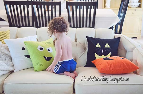 halloween face pillows