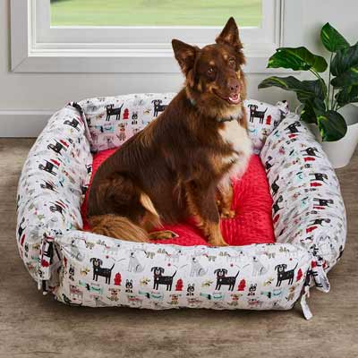 Dog bed with collapsible sides