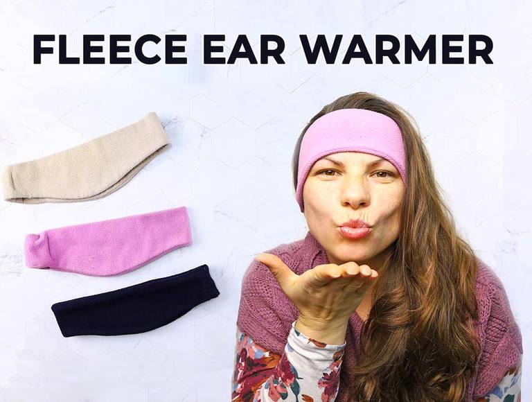 DIY Fleece Ear Warmer Headband Tutorial and Free Pattern