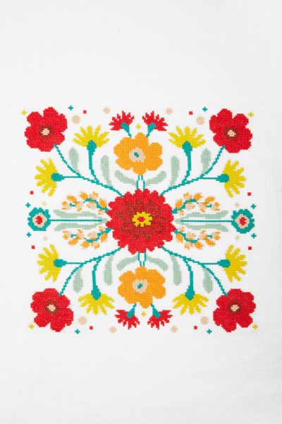 Floral tile - Embroidery Flower Pattern Free Download