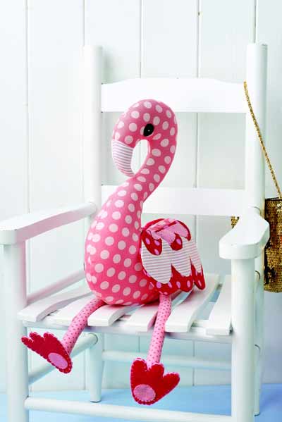 Plush flamingo sewing pattern
