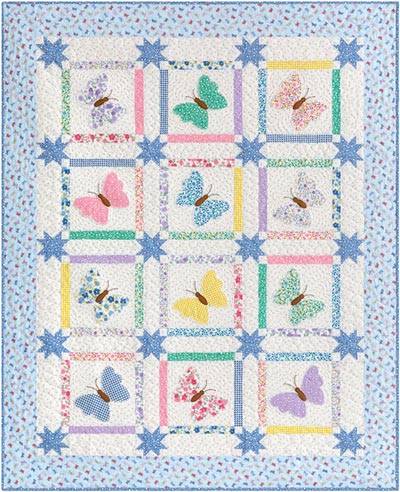 Fluttering wings free butterfly quilt pattern