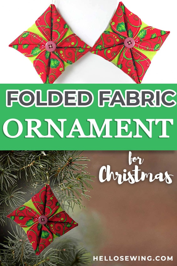 Folded fabric christmas ornament