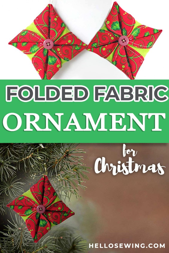 Folded Fabric Christmas Ornaments - Free Sewing Pattern