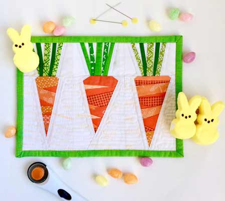 Foundation Paper Pieced Carrots Mini Quilt