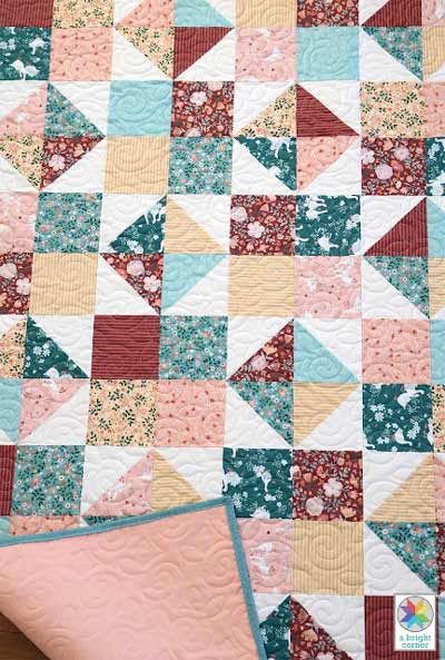 Four Patch Spin Lap Quilt Pattern