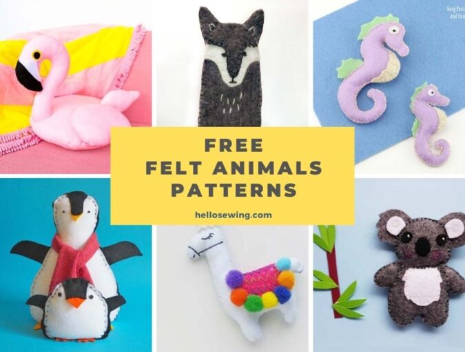 25+ Free Felt Animal Patterns - Easy And Cute Felt Animals ⋆ Hello Sewing