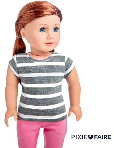 Form-fitting t-shirt 18" Doll Clothes Pattern