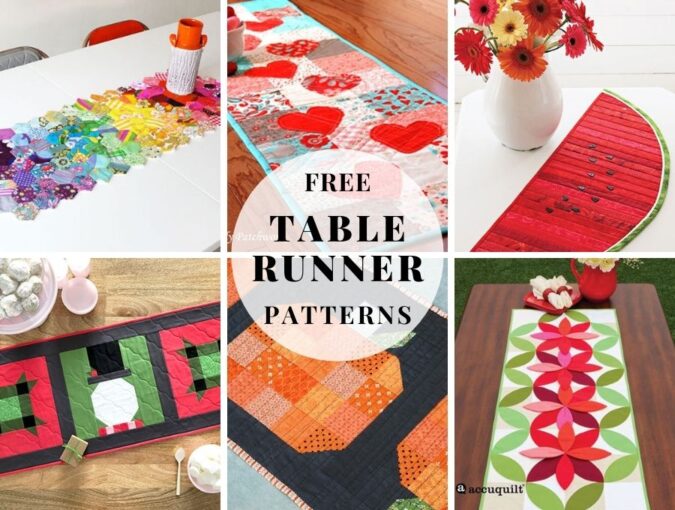 free table runner patterns