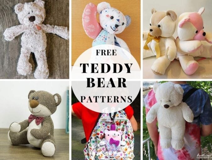 15+ Free Teddy Bear Patterns To Sew Adorable ⋆ Hello Sewing