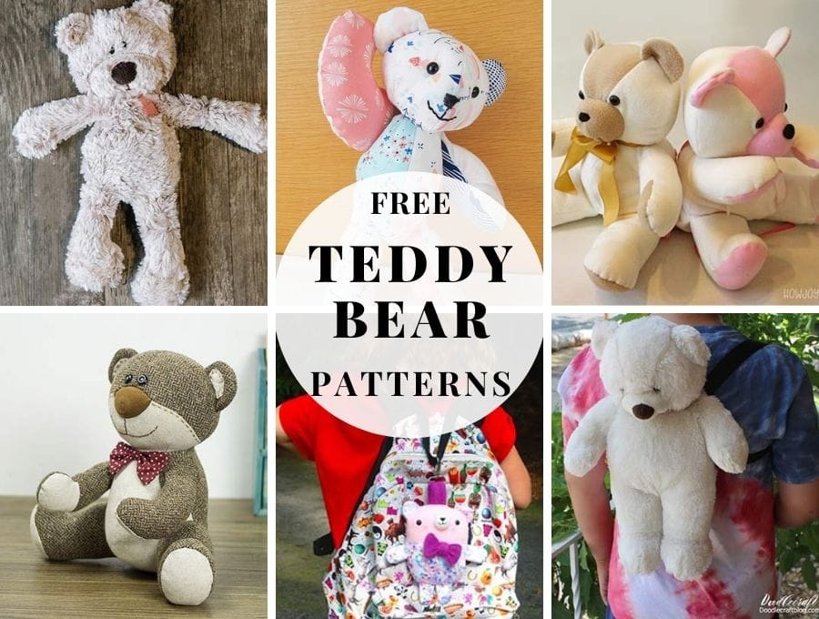 15+ Free Teddy Bear Patterns To Sew Adorable ⋆ Hello Sewing