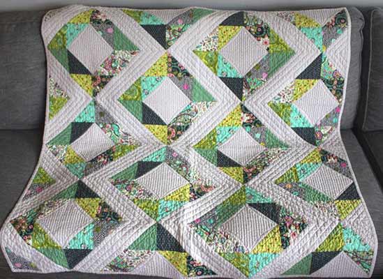 Fresh diamonds quilt pattern for beginners