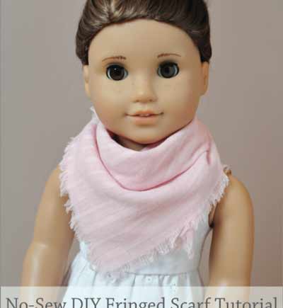 Fringe doll scarf (no-sew)