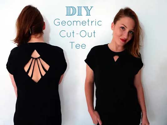 Geometric cutout shirt