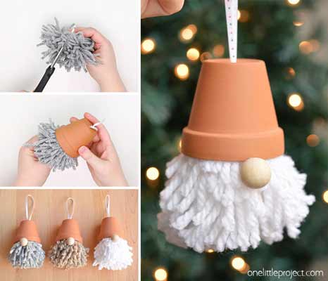 How to Make Wrapped Yarn Ornaments - One Little Project