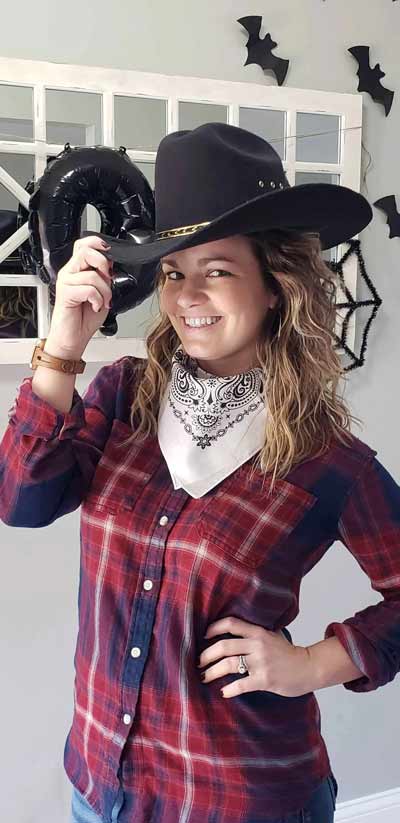 Cowgirl costume (straight from your closet)