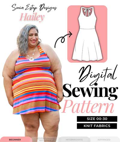 Easy halter dress pattern – v-neck halter derss