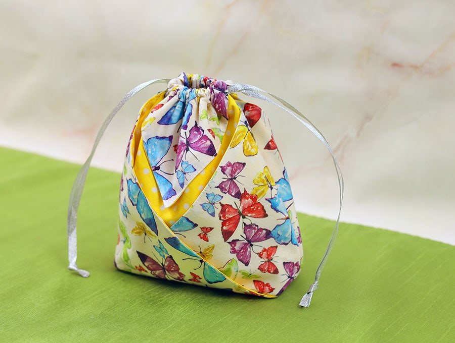 handmade fabric origami gift bag