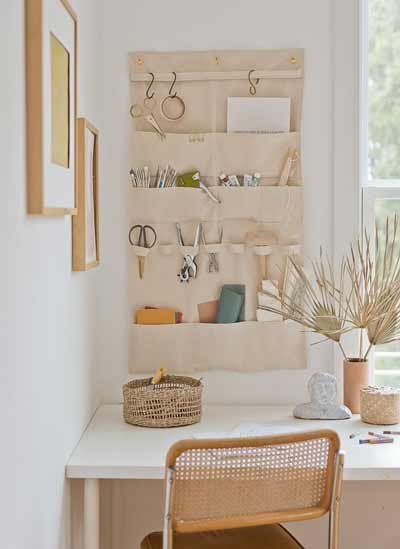 Hanging wall organizer for craft supplies