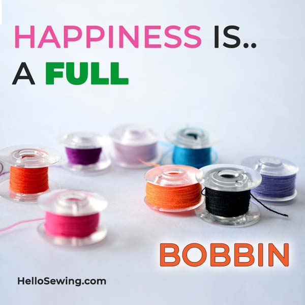 happiness is a full bobbin - thread meme