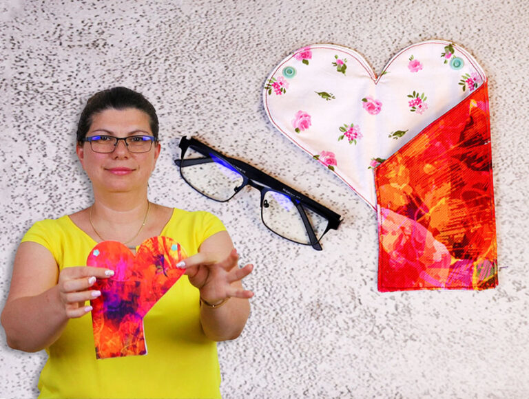 DIY Heart Glasses Pouch // Heart Glasses or Sunglasses Case Sewing Pattern