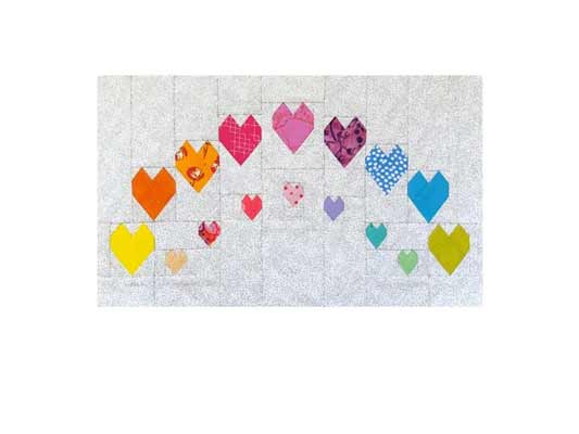 "Hearts and Rainbows" Foundation Paperpieced pattern