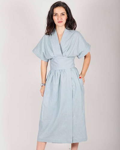 Woven wrap dress pattern - Helena