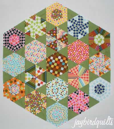 Fancy hexagon quilt pattern