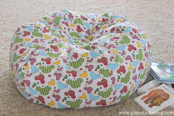 Apple shaped bean bag with velcro closure