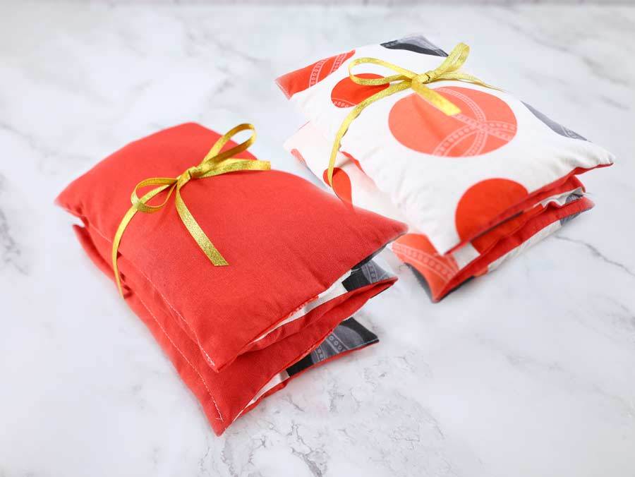 homemade rice heating pads as gifts