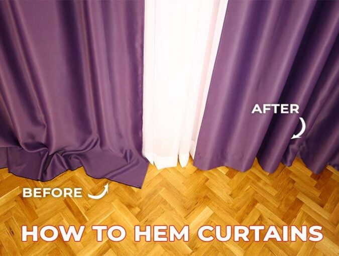 How to Hang & Hem Drapes (No Sew Method)