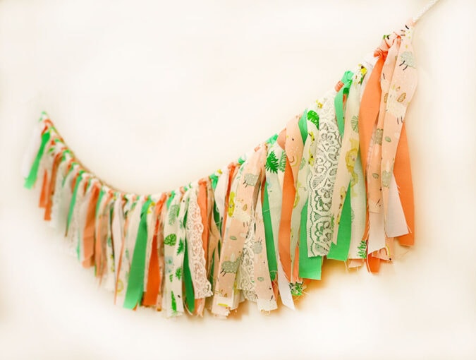 DIY Fabric Garland Easy NoSew DIY ⋆ Hello Sewing