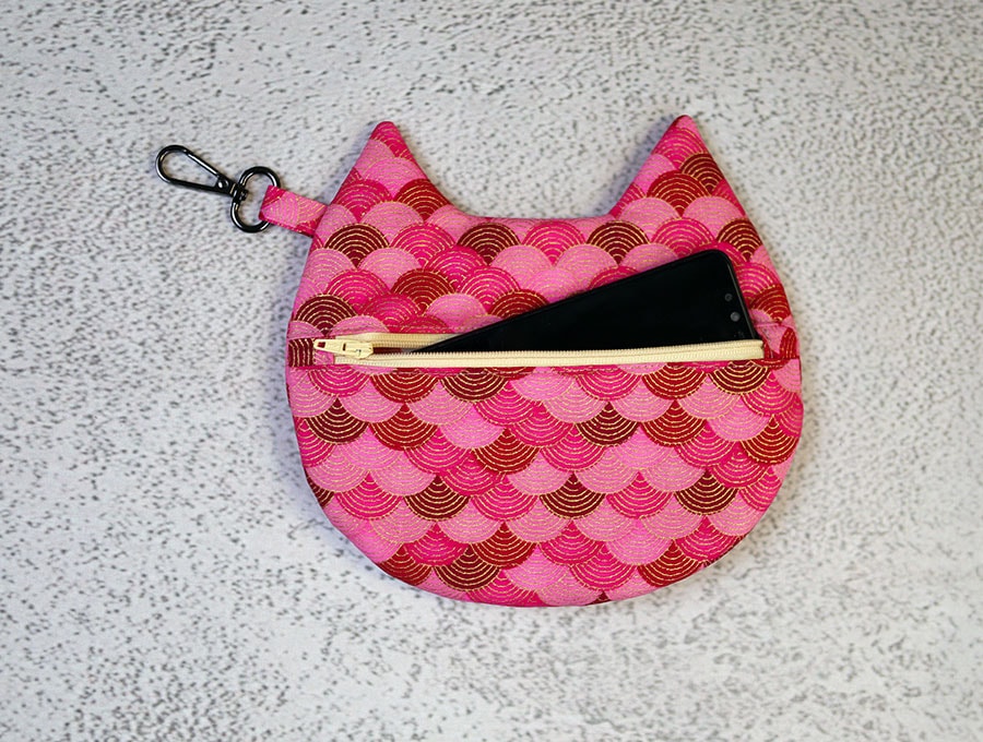 how to sew a cat zip pouch