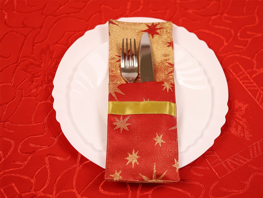 how to sew Christmas cutlery holder