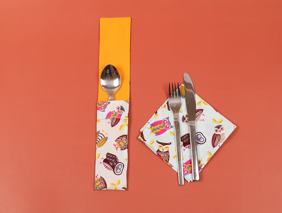 how to sew a cutlery pouch with a napkin