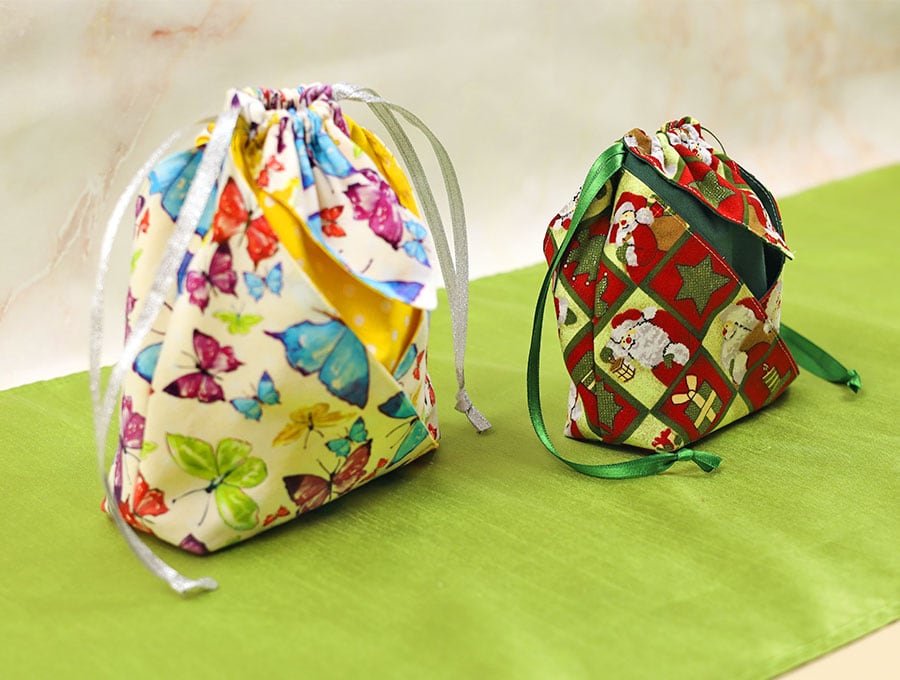 How To Make Fabric Origami Gift Bag In ANY Size [VIDEO And Pattern] ⋆ ...