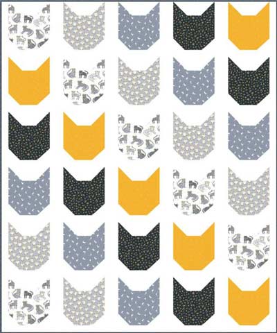I heart kittens quilt pattern