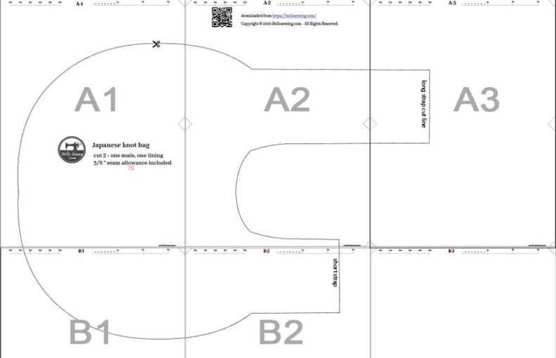 DIY Japanese Knot Bag Tutorial / It's Reversible! ⋆ Hello Sewing