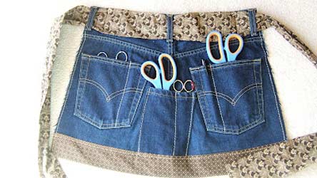 jeans sewing apron