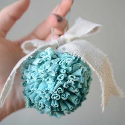 Recycled t-shirt pom poms