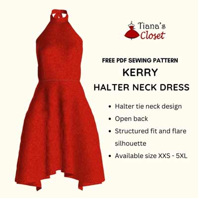 Halter neckline dress pattern