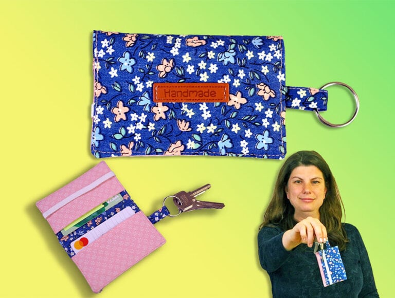 Keyring Card Holder Wallet with Elastic // Sewing Pattern and Video