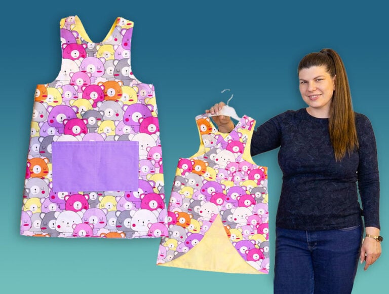DIY Kids Crossback Apron // How to Sew a Japanese Pinafore Apron – Pattern in 5 sizes