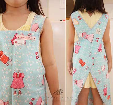 Criss cross back apron for kids and adults