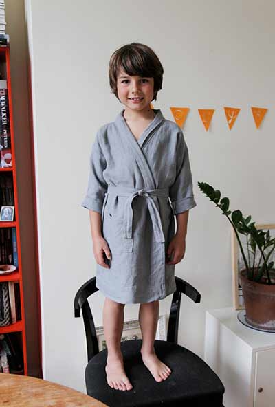 kinds linen bathrobe pattern
