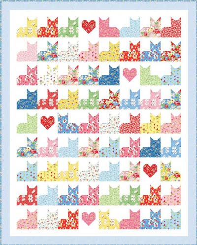 Kitten love - cats quilt pattern