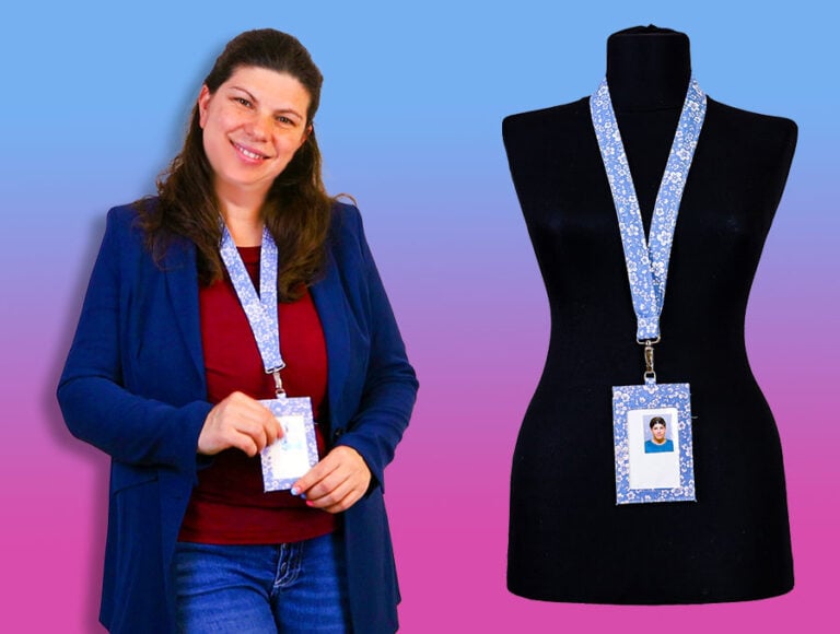 Lanyard Badge ID holder – Sew Lanyard with ID Window & Secret Cash Pocket