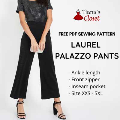 High Waisted Wide Leg Flare Palazzo Pants Sewing Pattern#design