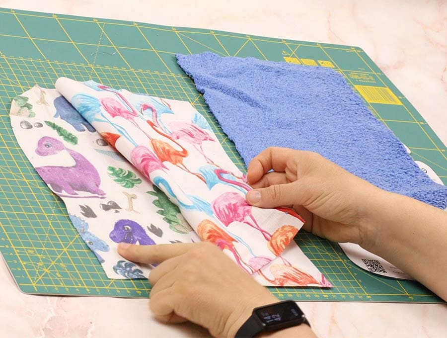 layering fabrics for baby bib