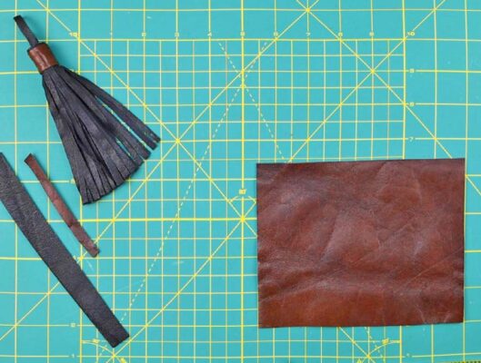 How To Make A Leather Tassel Keychain ⋆ Hello Sewing